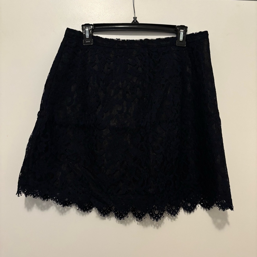 J. Crew Navy Lace Skirt Size 8